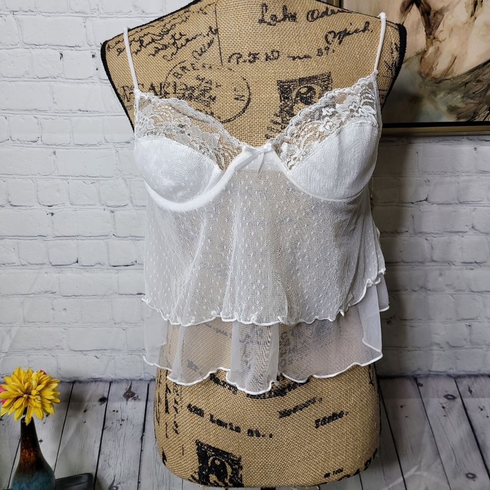 NWT Secret Treasures Sears lingerie sheer tank top